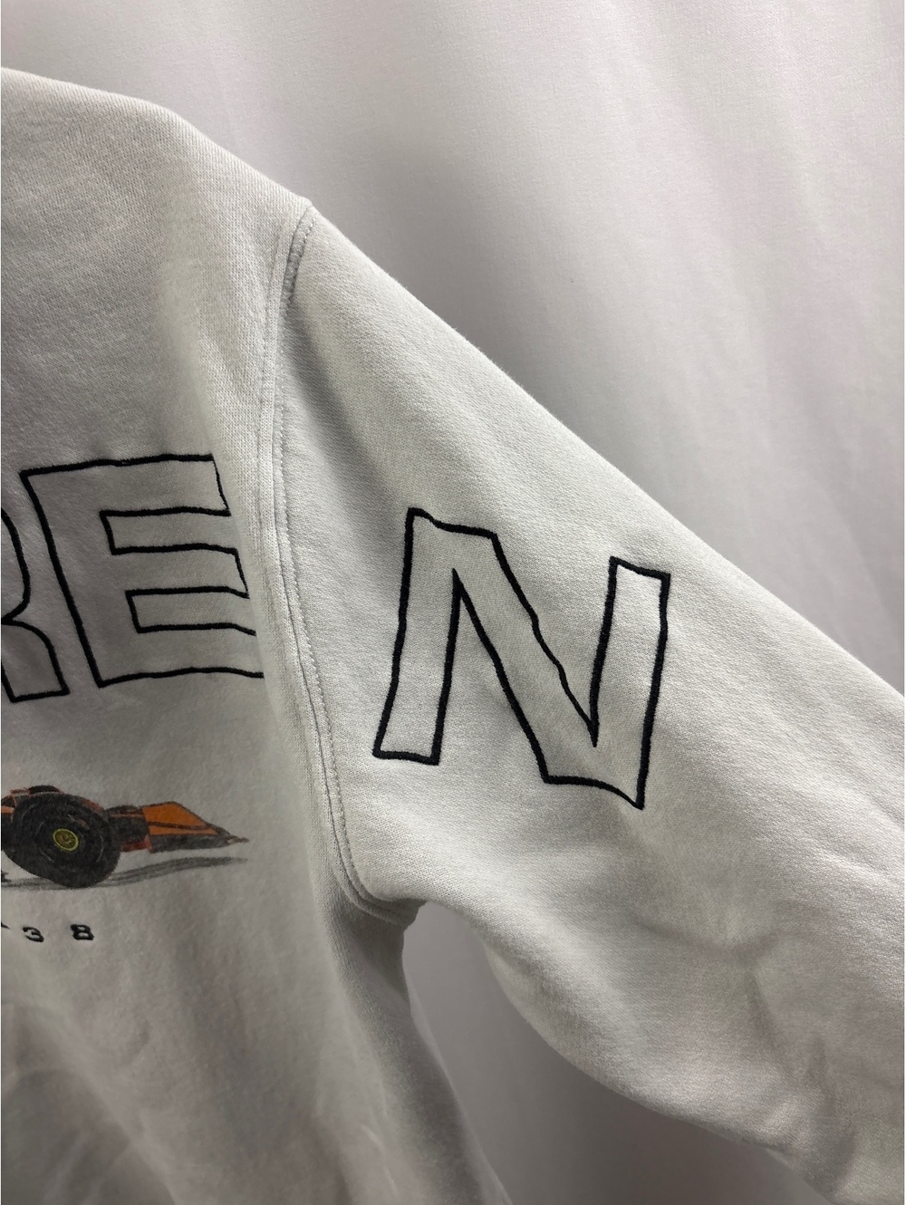 Hollister McLaren Hoodie Mens Small Light White Gray Formula 1 Sweatshirt - Picture 8 of 8